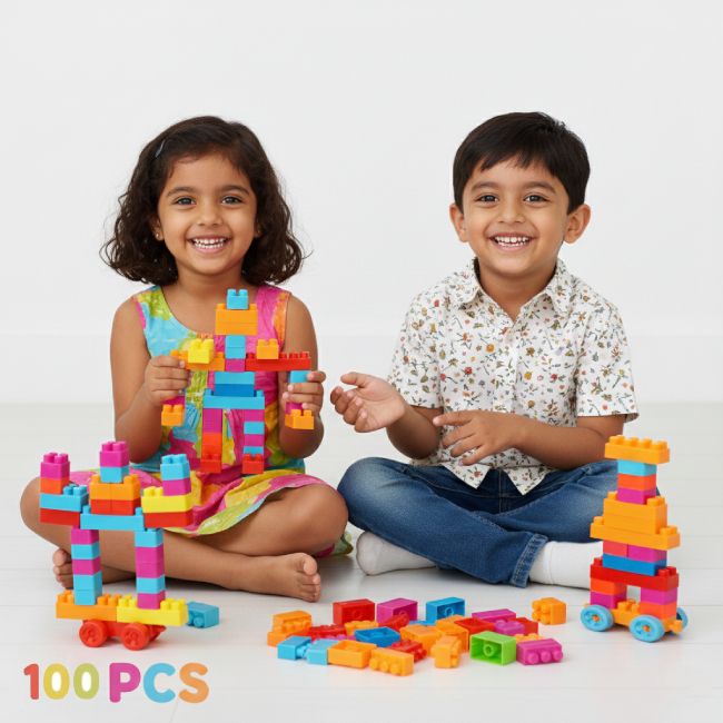 aarozworld 100 Pcs Interlocking Construction Building Blocks for 3–8 Years Boys & Girls-picture-16