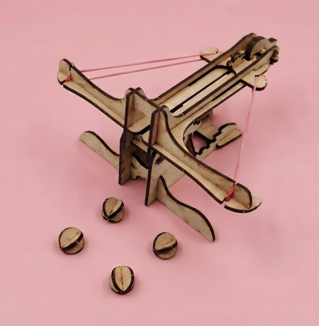 DIY Wooden Catapult Shooter Ballista Toy Educational STEM Project Kit-image-29