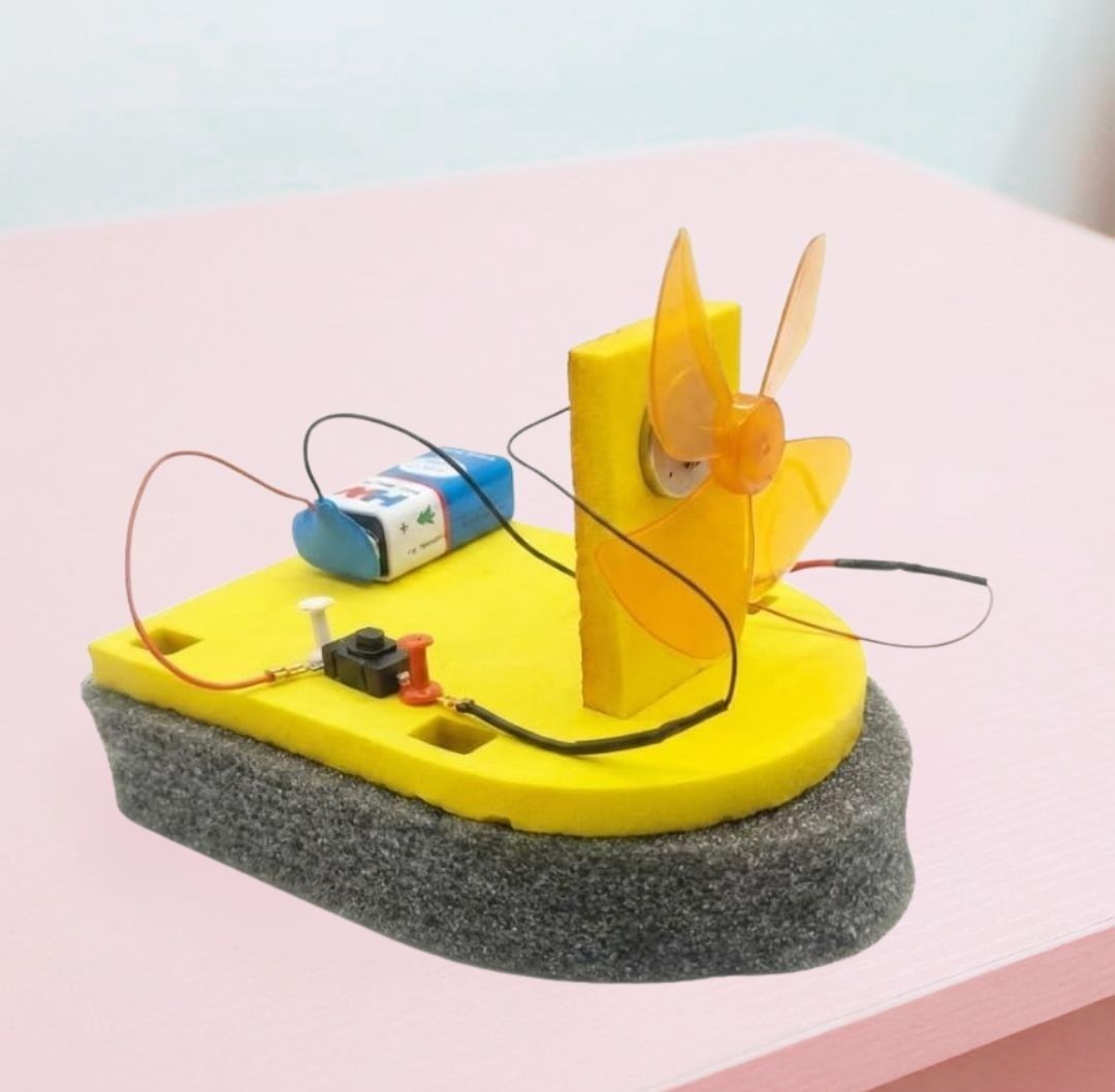 erhindia DIY Wind Powered Boat Educational STEM Working Model Science Project Kit-picture-47