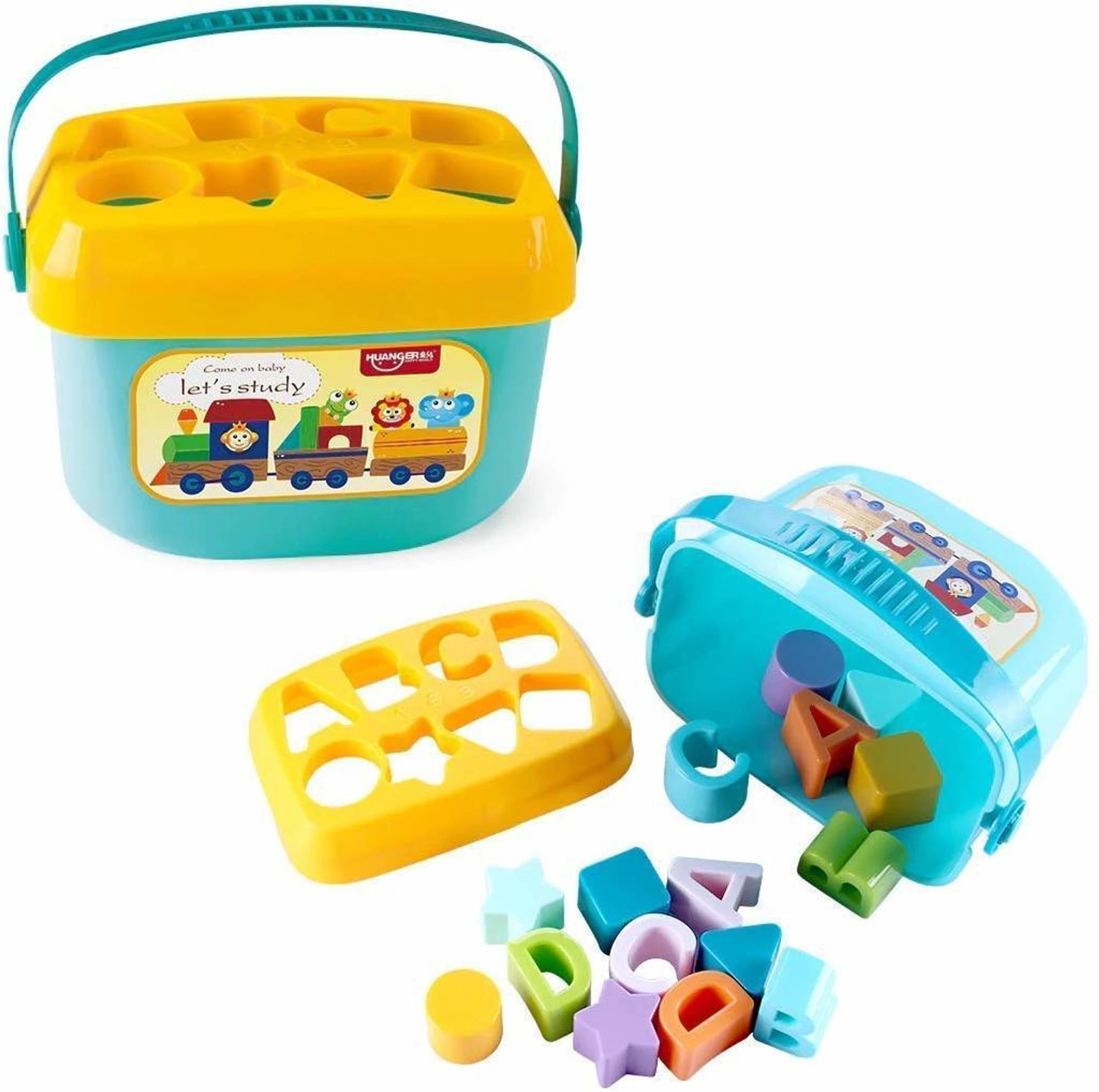 fraimingo Alphabet and Shape Matching Bucket Educational Toy for Toddlers-picture-22