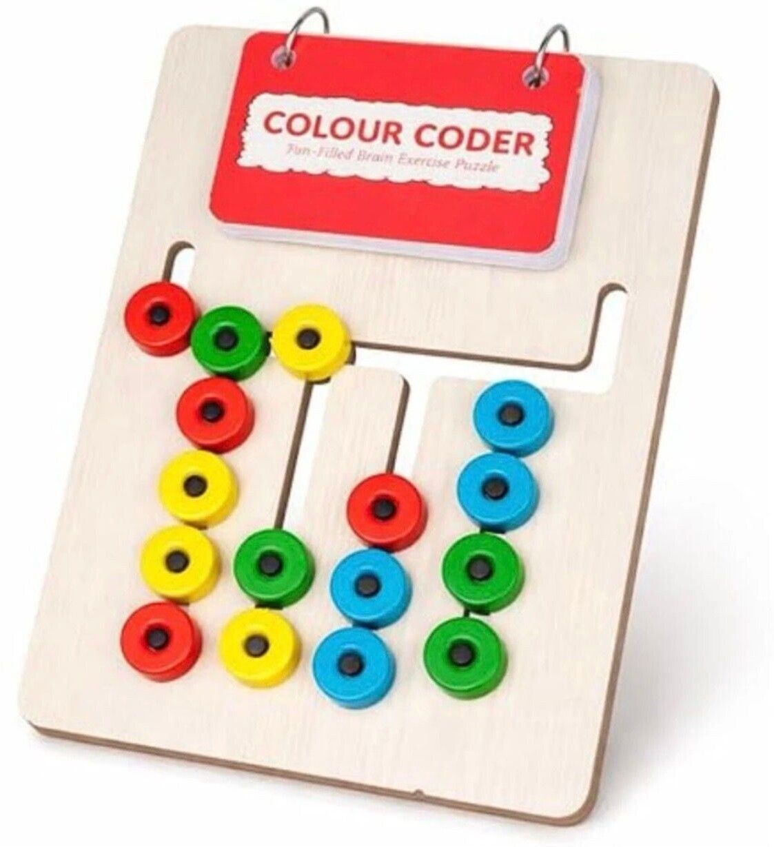 KIDS WOODEN COLOUR CODER STACKING PUZZLE BOARD | MONTESSORI EDUCATIONAL TOY-image-18