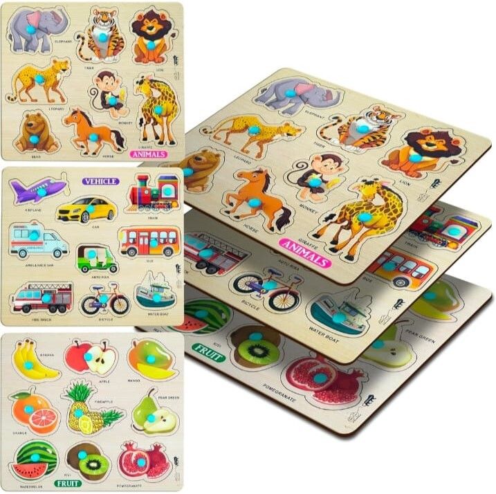 craftootoys Wooden Peg Puzzle Boards for Kids-picture-48