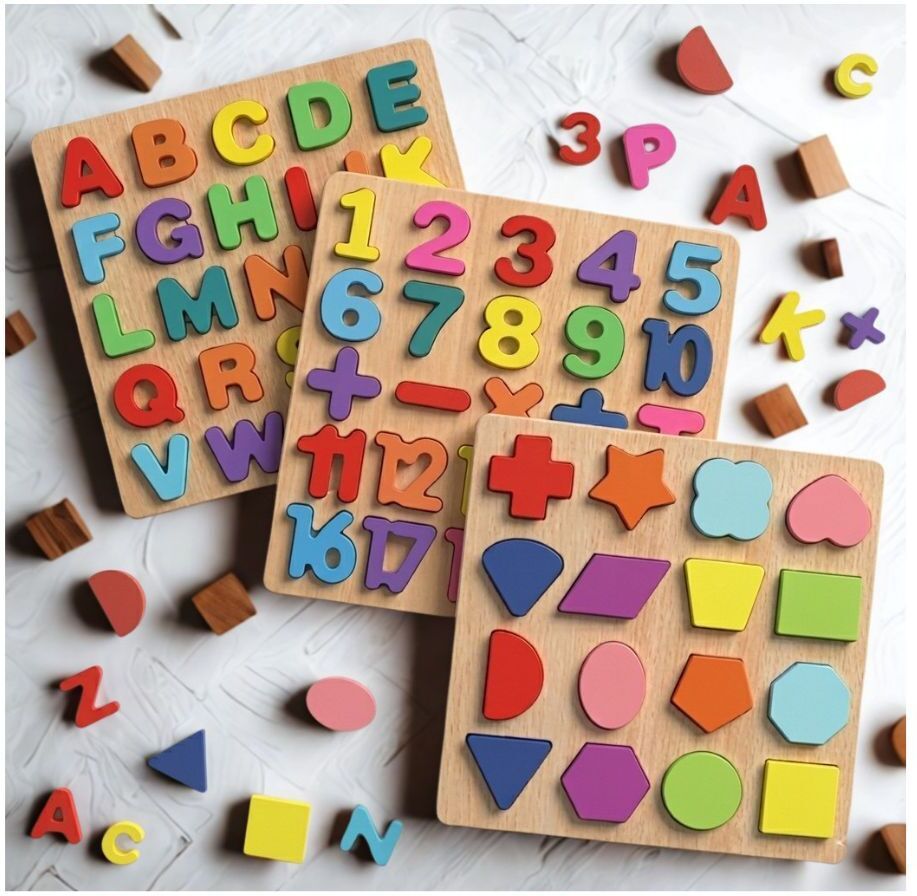 beauty bright Wooden Alphabet Number Shape Puzzle Board Montessori Learning Toyfor Kids WD-550-picture-9
