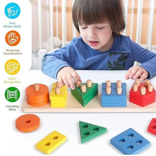 aquatide Wooden Educational Puzzle Board With Geometric Shapes-picture-46