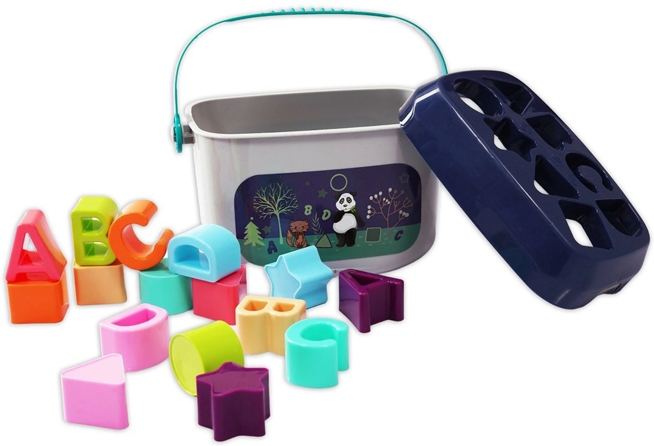 fraimingo Shape Recognition Bucket Toy with Educational Alphabet Blocks-picture-16