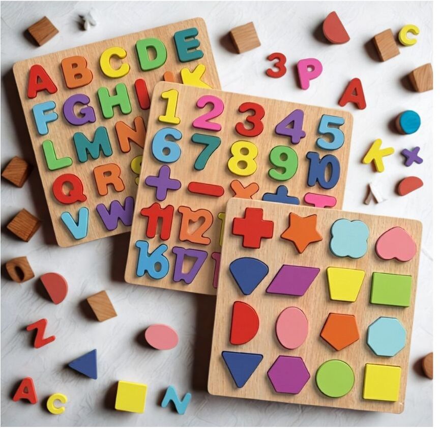 beauty bright 3in1 Wooden Alphabet Number Shape Learning Puzzel Board Set WD-071-picture-27