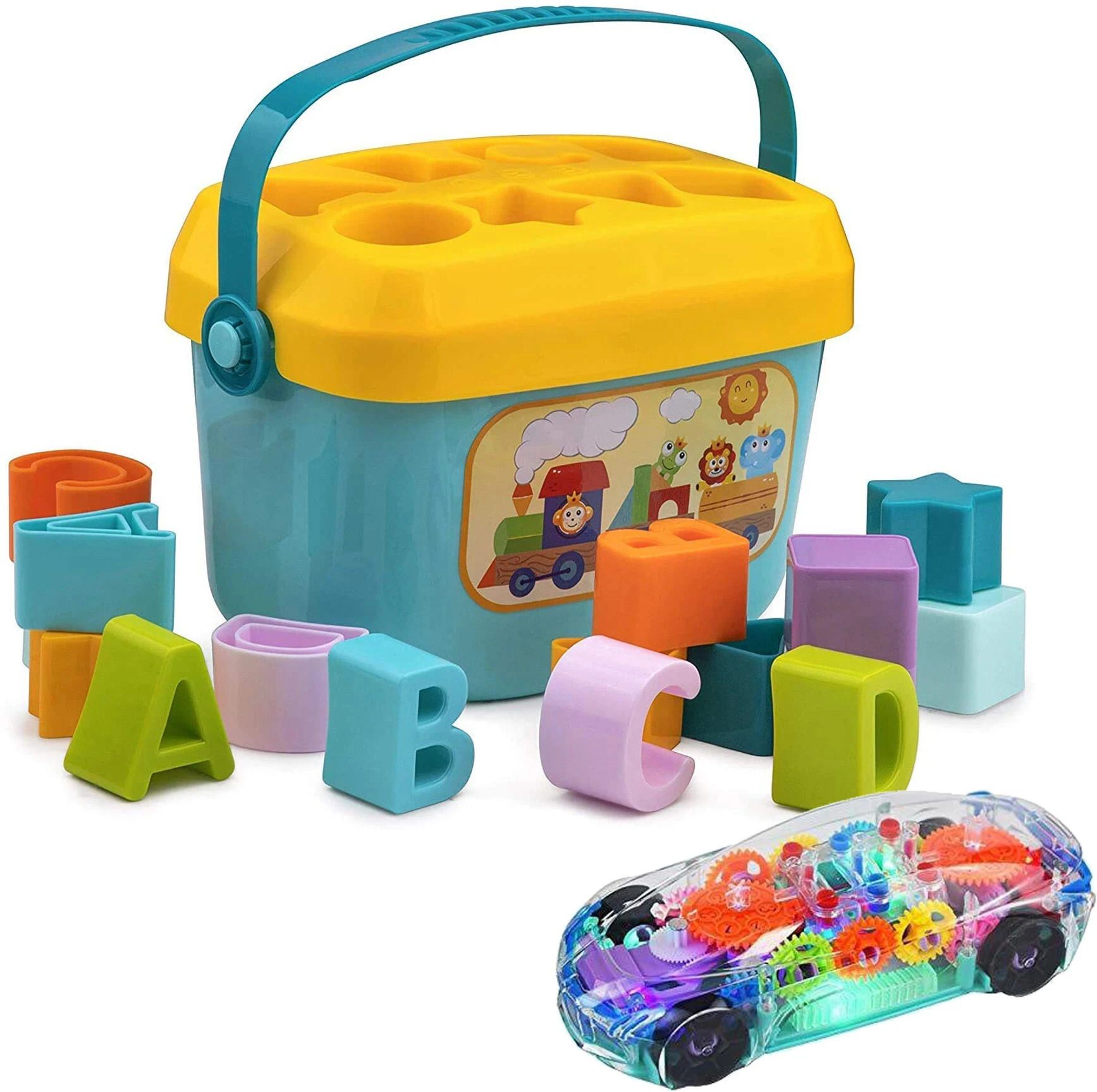 Toddler Block Shape ABCD, car toy led with music