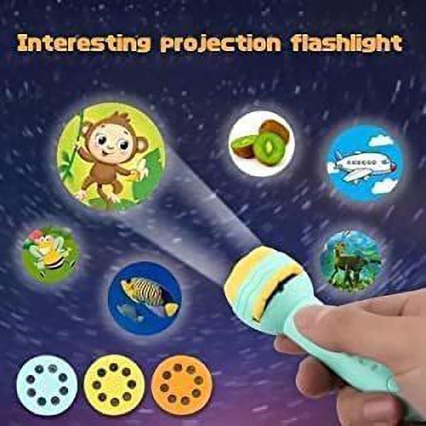 Mini Slide Projector Flashlight Torch, Kids Projection Lamp Education-image-42