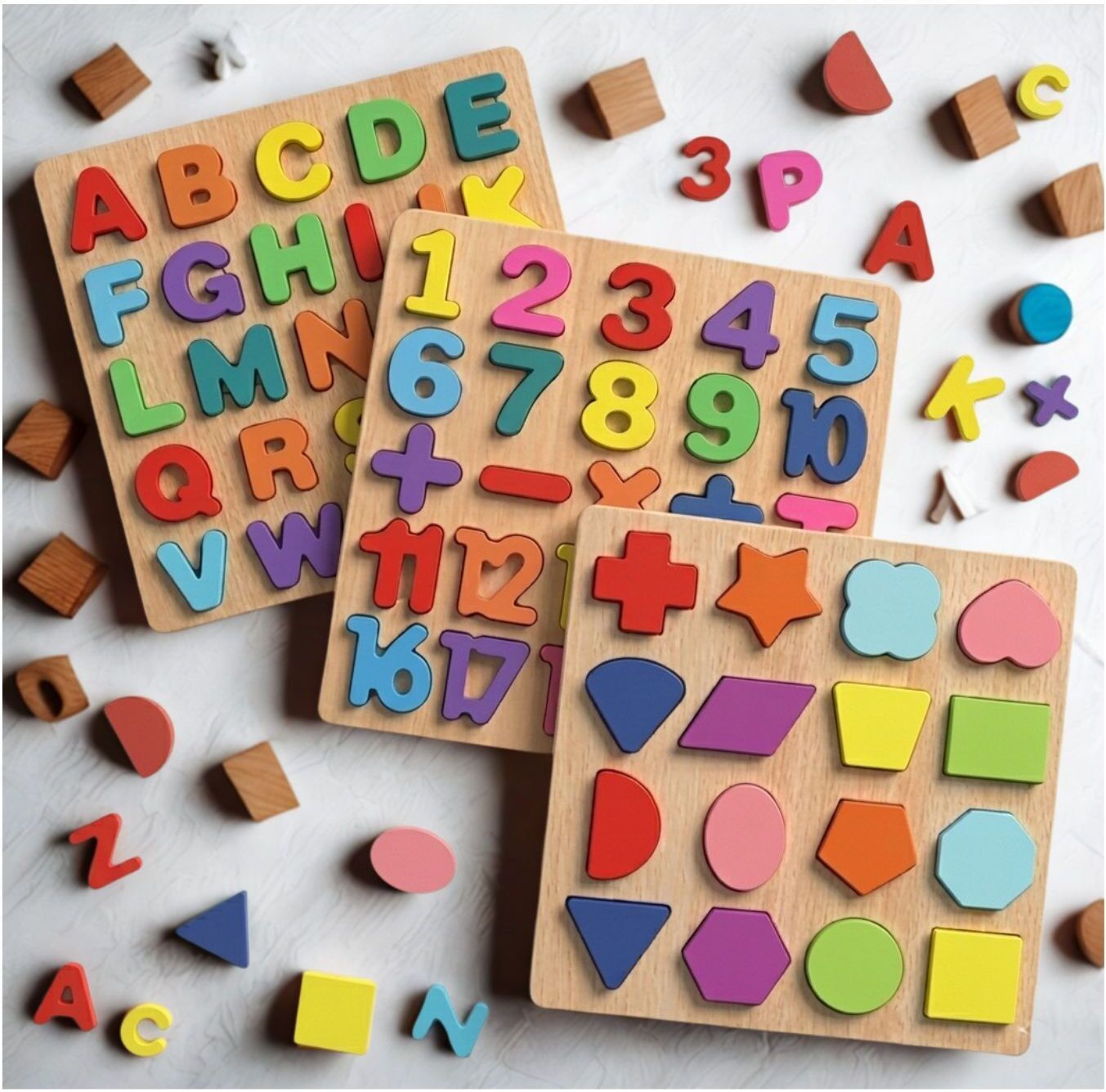 Wooden ABC Number Shape Puzzle Board Montessori Learning Toy for Kids SLT_628-image-10