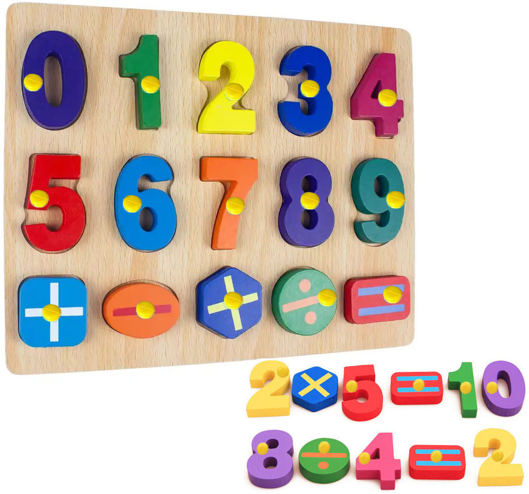 plus shine Learning Number/Counting Matching Puzzle Board Numbers with Mathematical Signs image 1