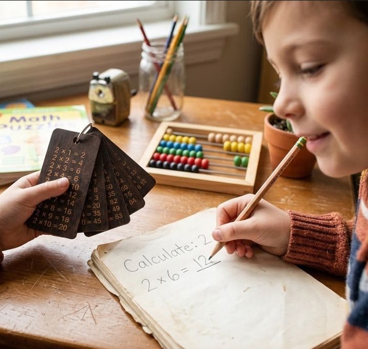 woodheart Wooden Math Multiplication Flash Card Set 1 to 10-Pack of 1-picture-24
