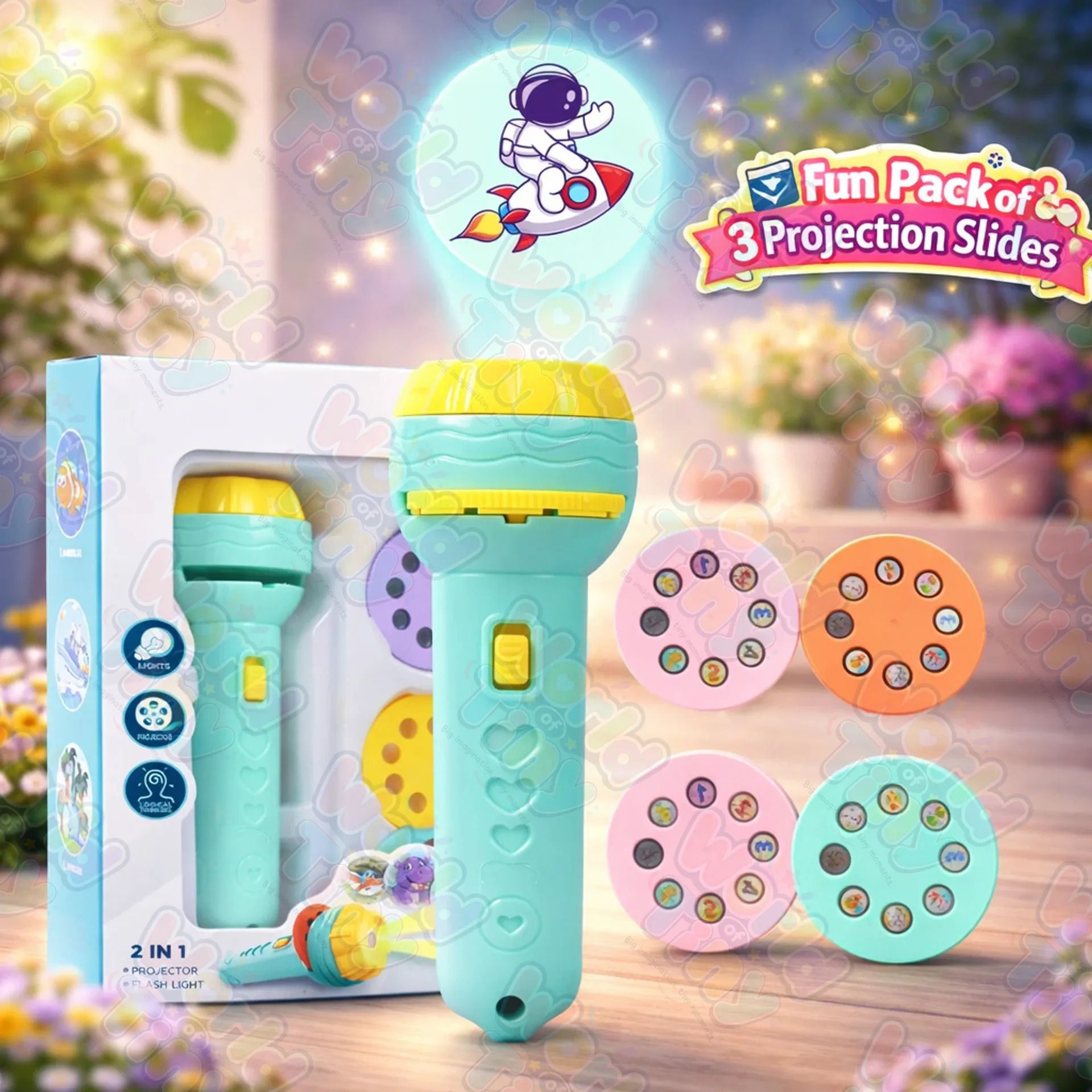 world of tiny Kids Cartoon Projector Torch Toy with Slides-picture-13