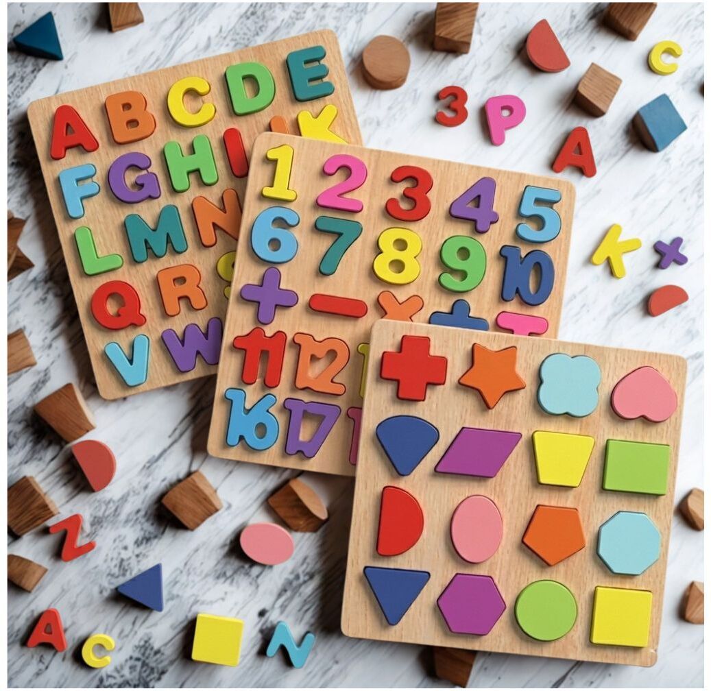 Wooden Educational Learning Board ABC Number Shape Puzzle for Kids M1S727-image-30