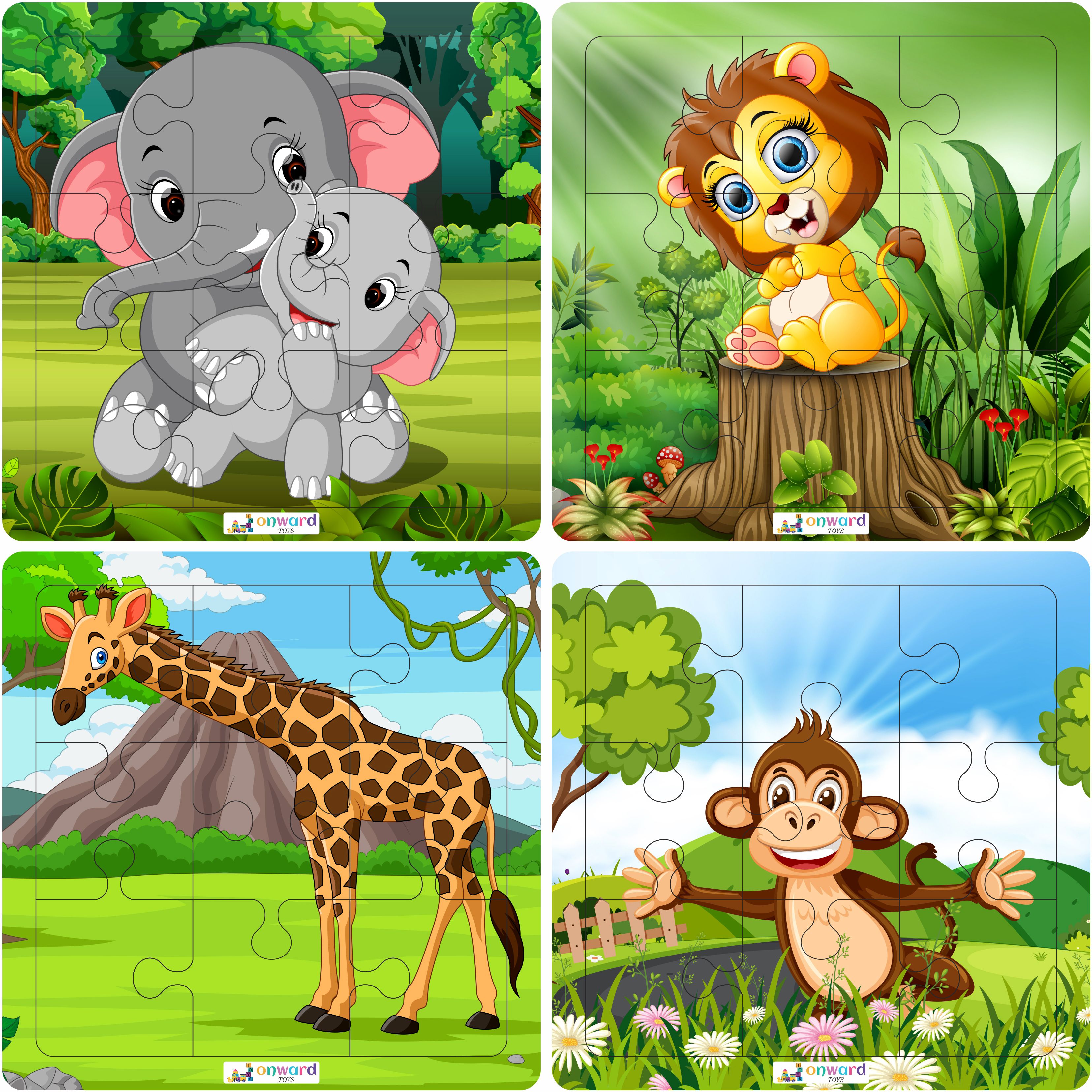 himanshu tex 9 pcs wooden Jigsaw Puzzles of animal for Children (Pack of 4) (36 Pieces)-picture-11
