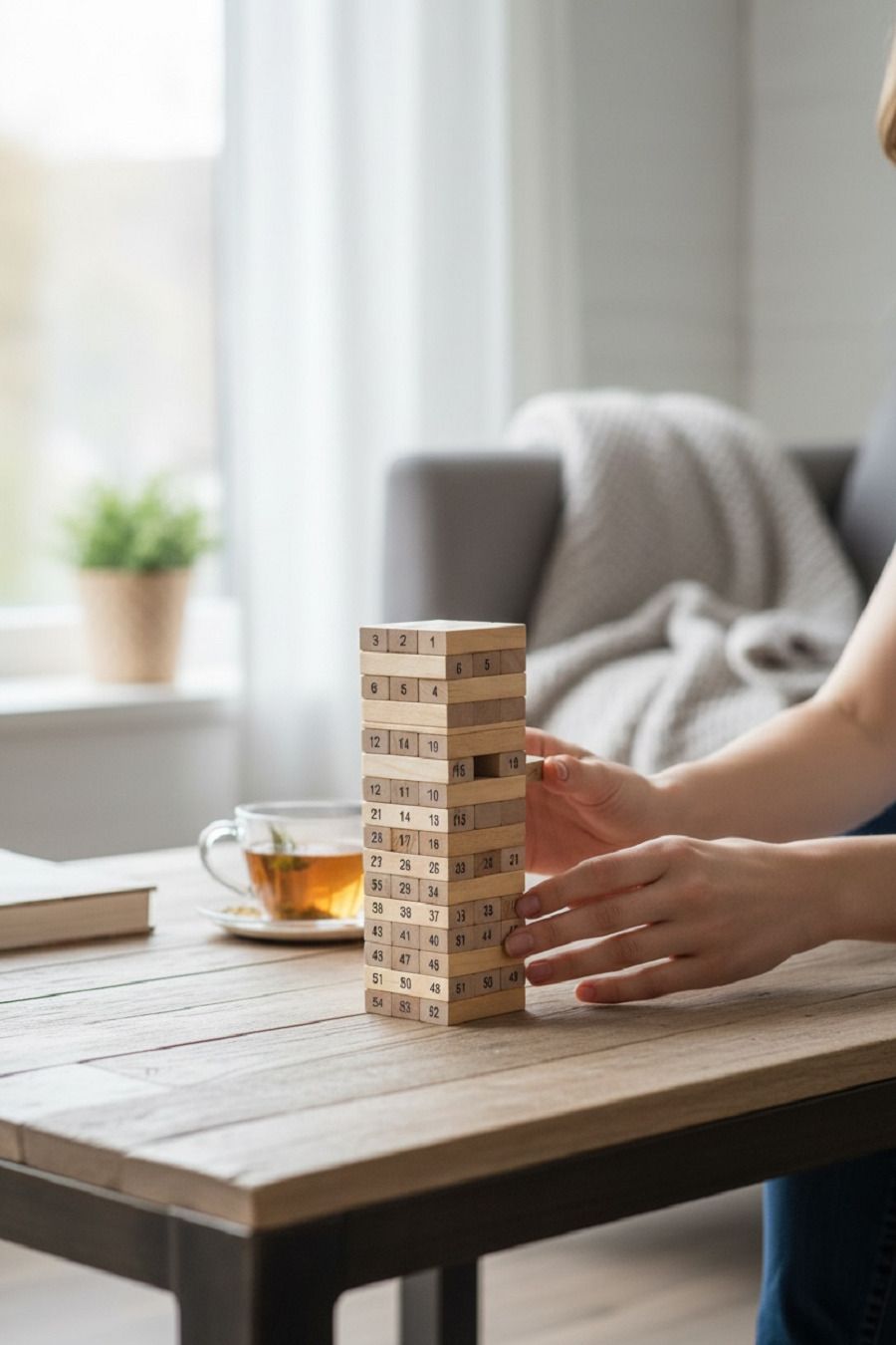redhourse 54-Piece Wooden Tumbling Tower Block Game(size 3)-picture-28