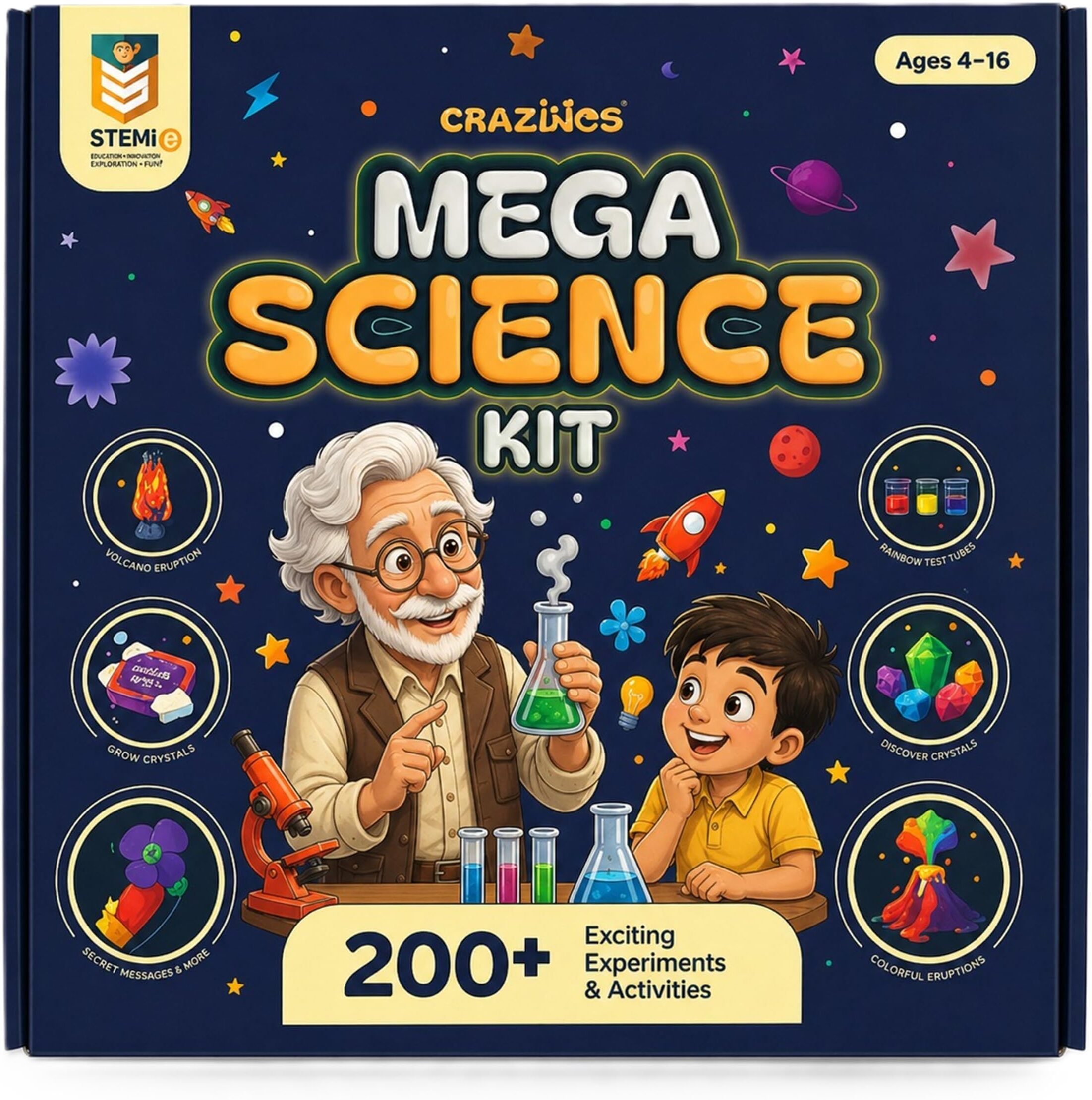 Mega Science Kit Educational Gift for Kids with 200+ Hands-On School Experiments-image-34