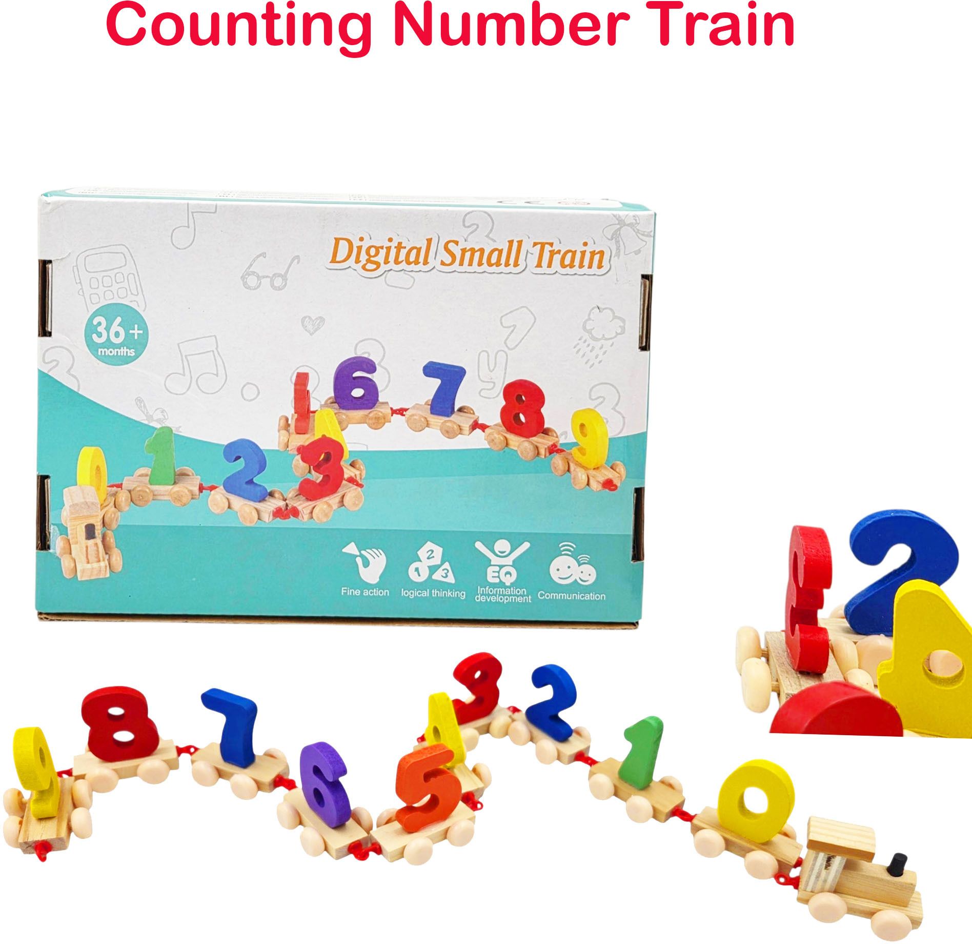 poksi Wooden Counting Train with Numbers 0-9 Educational Toy for Preschool-picture-10