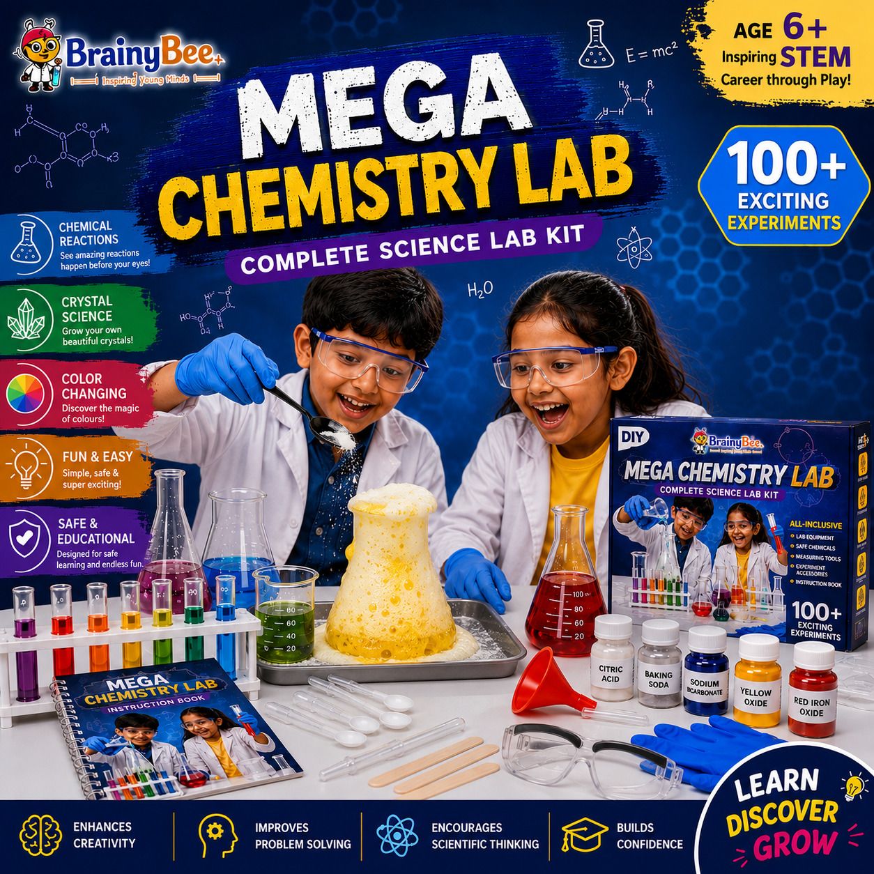 Mega Science Lab Kit | DIY STEM Experiments for Kids | Chemistry Learning Set-image-8