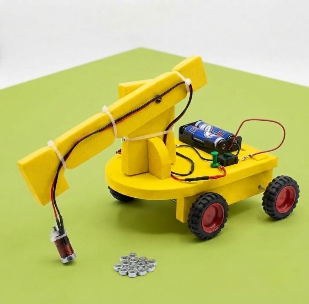 DIY Electromagnetic Crane Physics Experiment Working Model Science STEM Kit-image-41