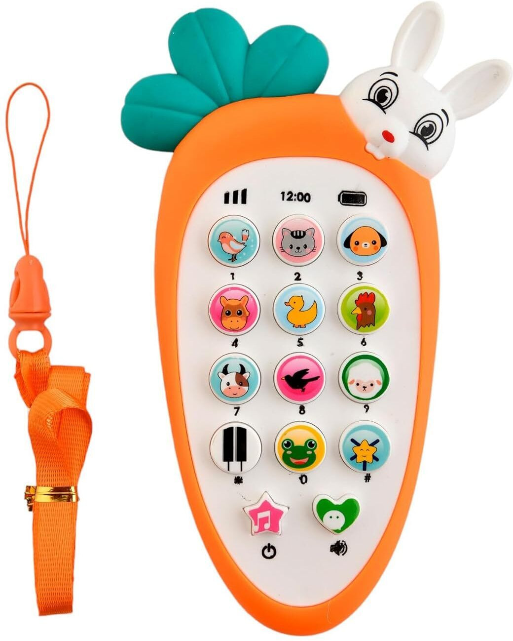 goshoppe enterprises Radish Cell Phone Toy for Kids & Toddlers, Rabbit Face with Music image 1