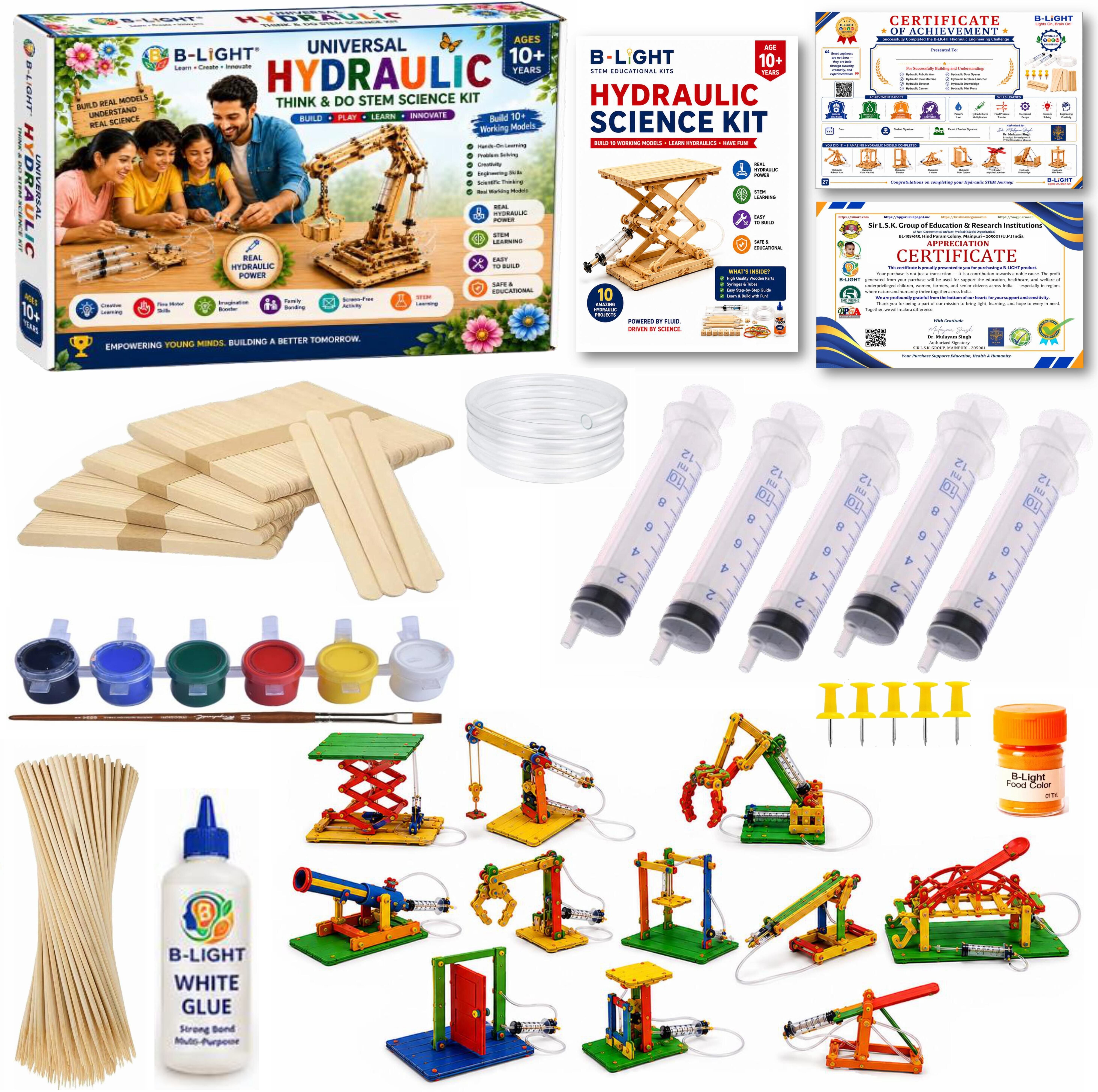 DIY Hydraulic Think & Do STEM Science Kit with 10+ Working Models-image-29
