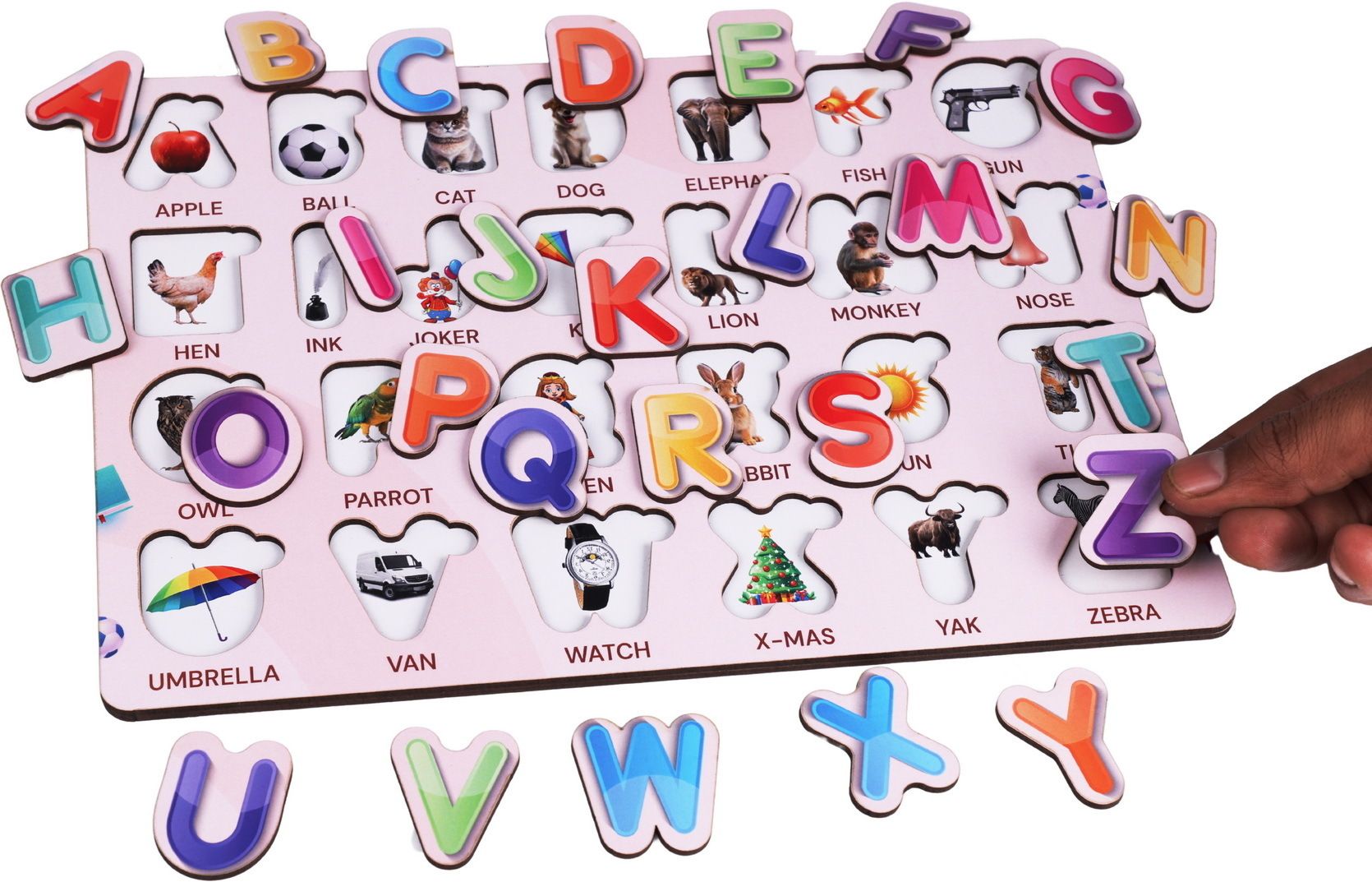 Wooden ABCD Capital Letters Alphabets Education Puzzles for Kids Age 2+
