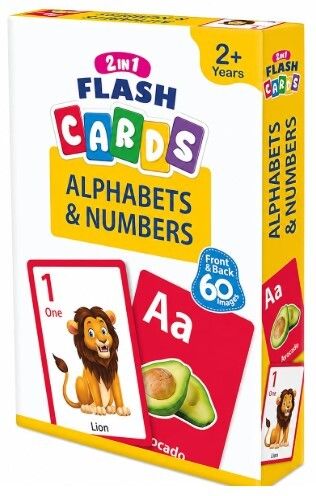 pmh 2 in 1 Cards Alphabets and Numbers, 60 Images Front & Back, for Kids-picture-37