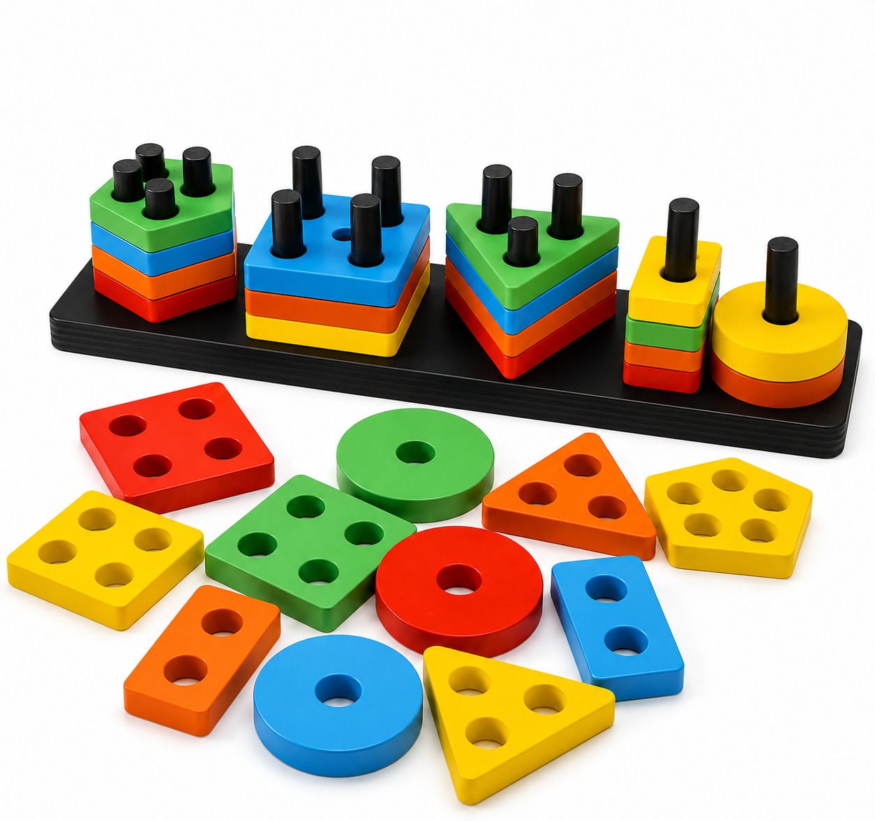 Shape Sorting Stacking Toy Educational Learning Puzzle For Kids Toddlers Fun-image-25