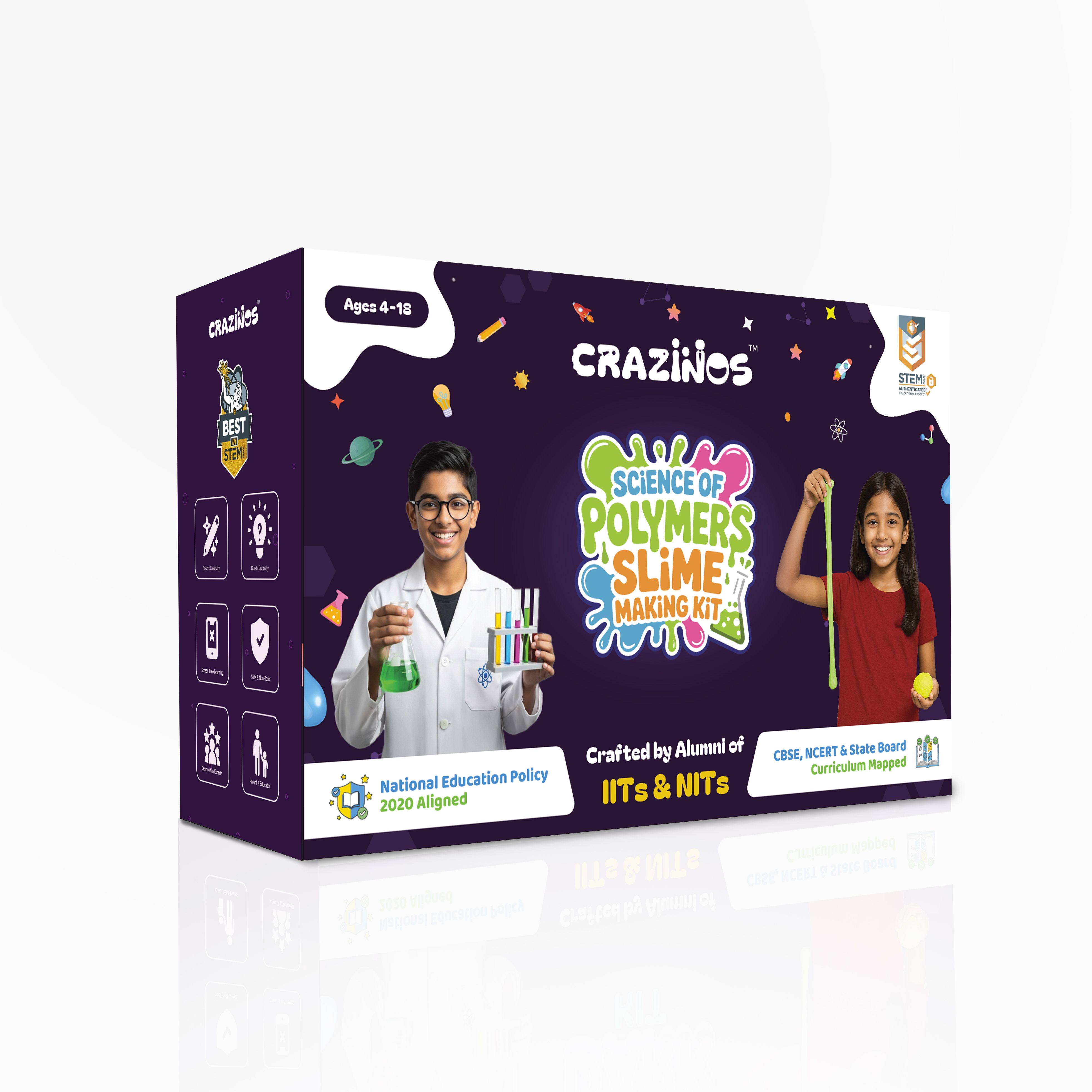 crazinos Science of Polymers Slime Making Kit | DIY Slime Kit | Gifts for Kids Age 4-18-picture-10