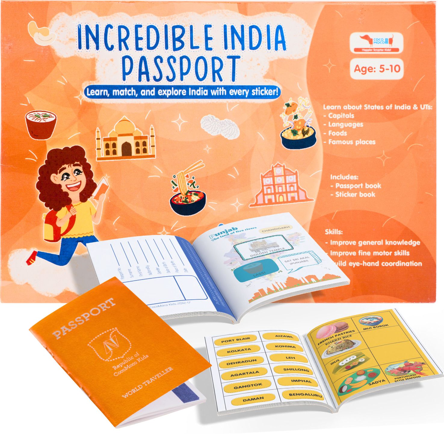 cocomoco kids India Passport for Kids, Geography Educational Toy Activity Kit-picture-1