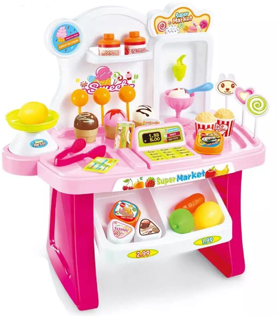 funblast Super Market Shopping Play Set Toys for Kids - Fast Food Play Set Toys for Girls-picture-33