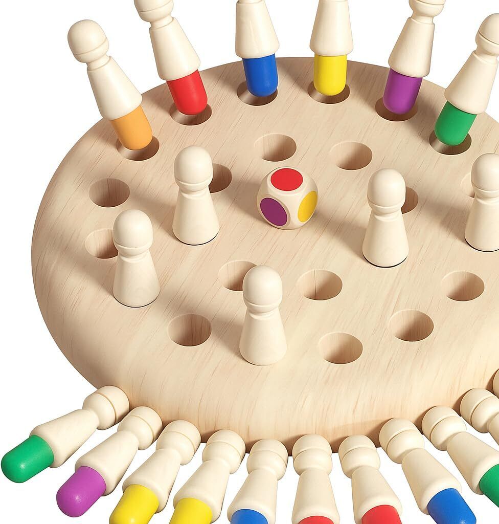 wooden Match Stick Chess, Funny Block Board Game, Early Educational Toy for Kids-image-2
