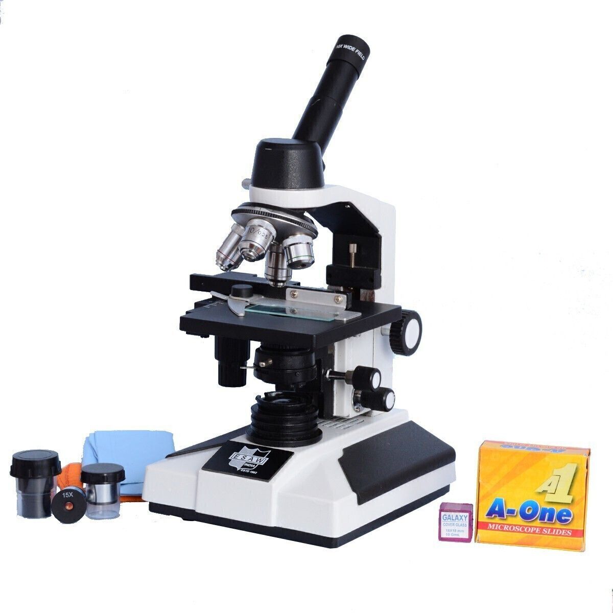 e.s.a.w Monocular Microscope With 50 Blank Slides And Cover Slips-picture-27