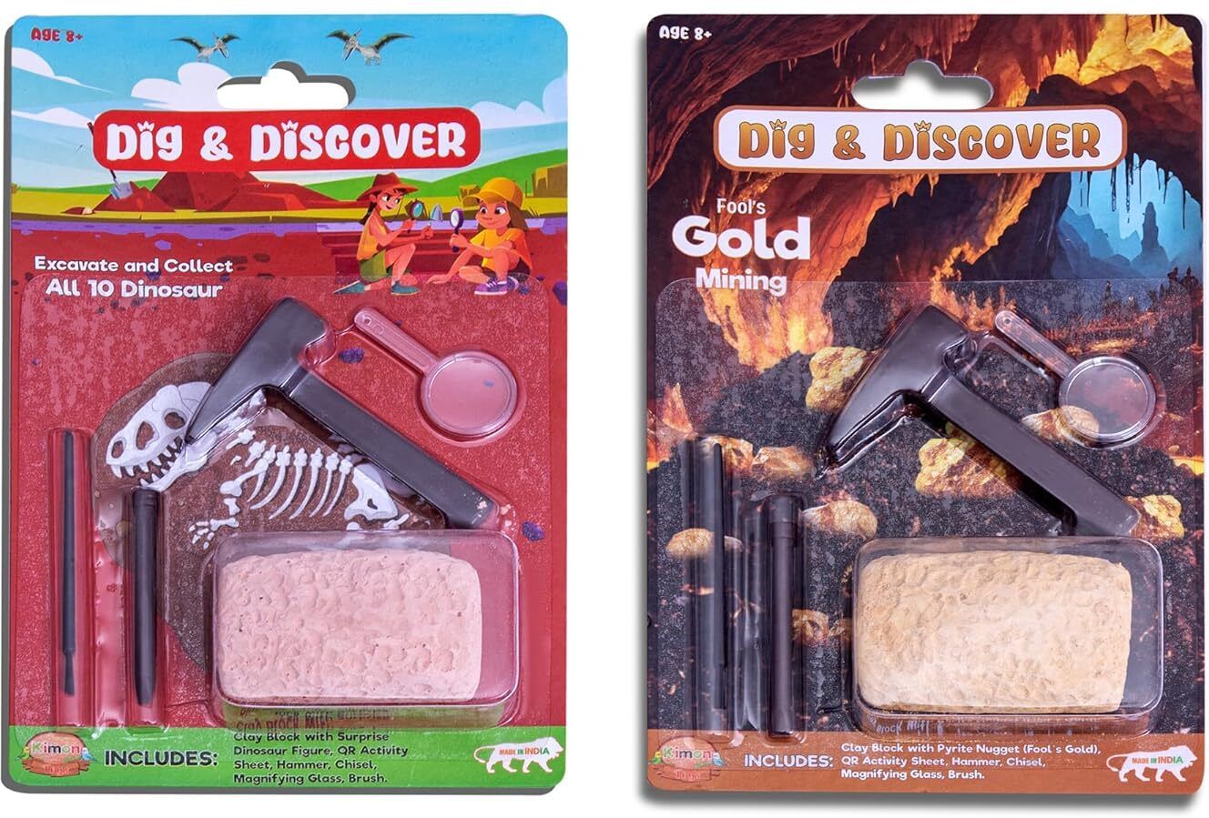Excavation of Gold and Dino with Pyrite Nugget and Dino, Fun Education Toys