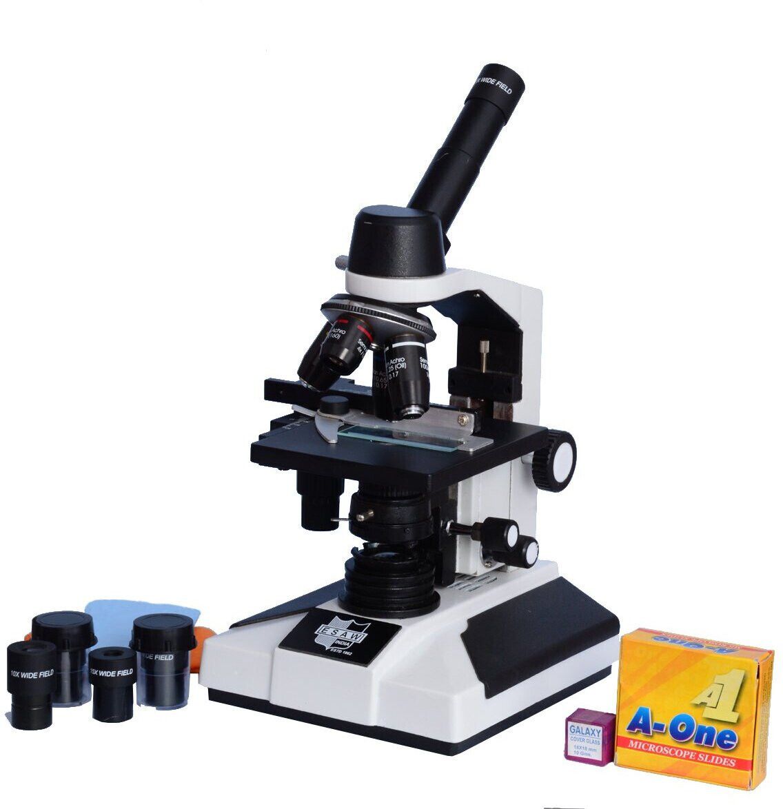 e s a w Monocular Student Microscope With Semi Plan Objectives, 40x-1500x Magnification-picture-10