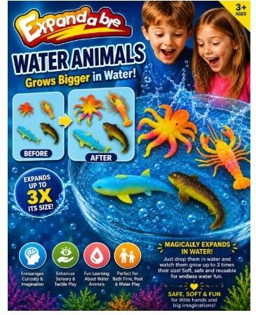 pmw Expandable Water Animal To-Grows Up to 3X Size in Water, Soft Sensory Bath-picture-24