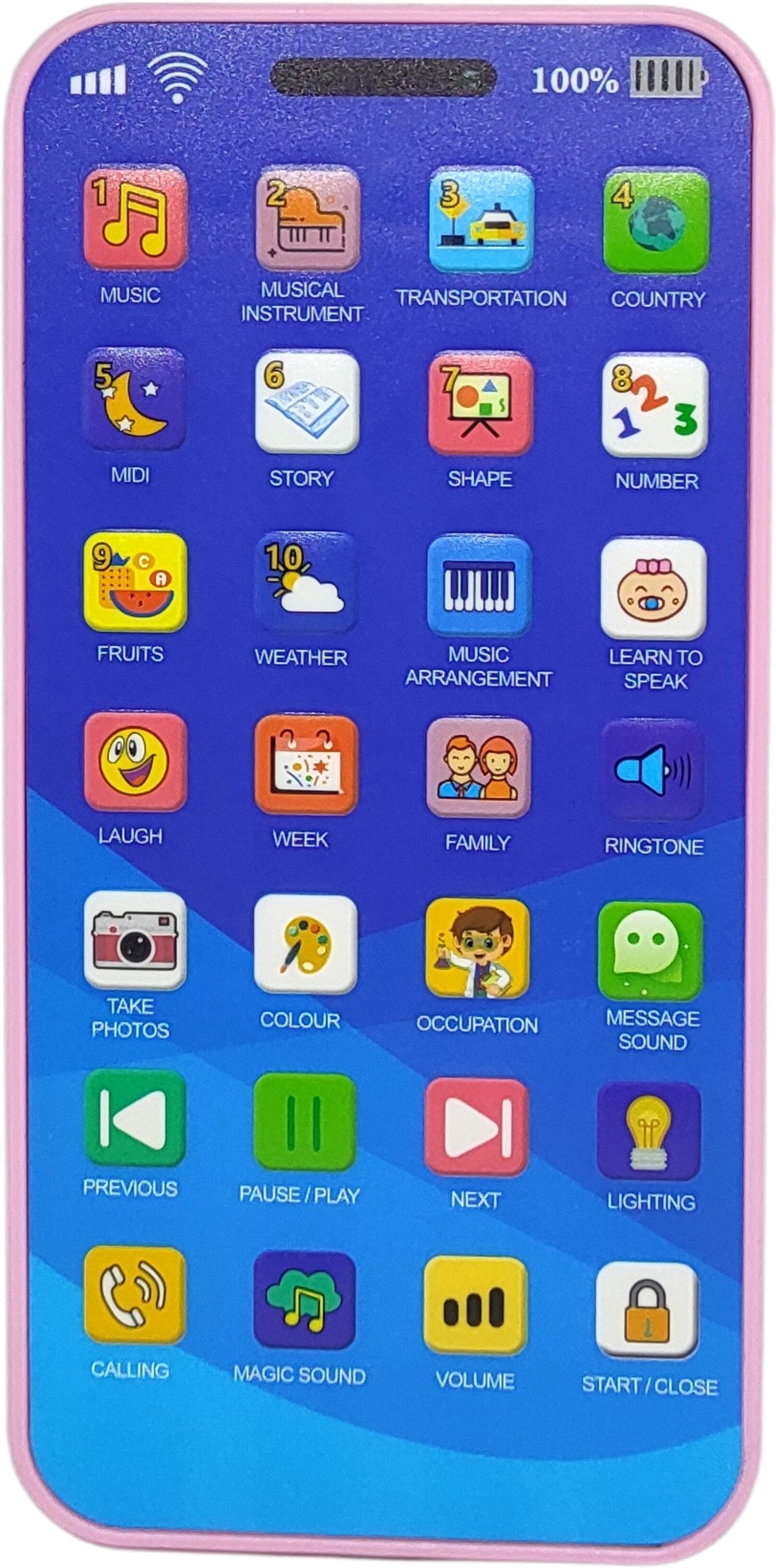 Educational Phone Toy for 2-12 Years Kids Rechargeable