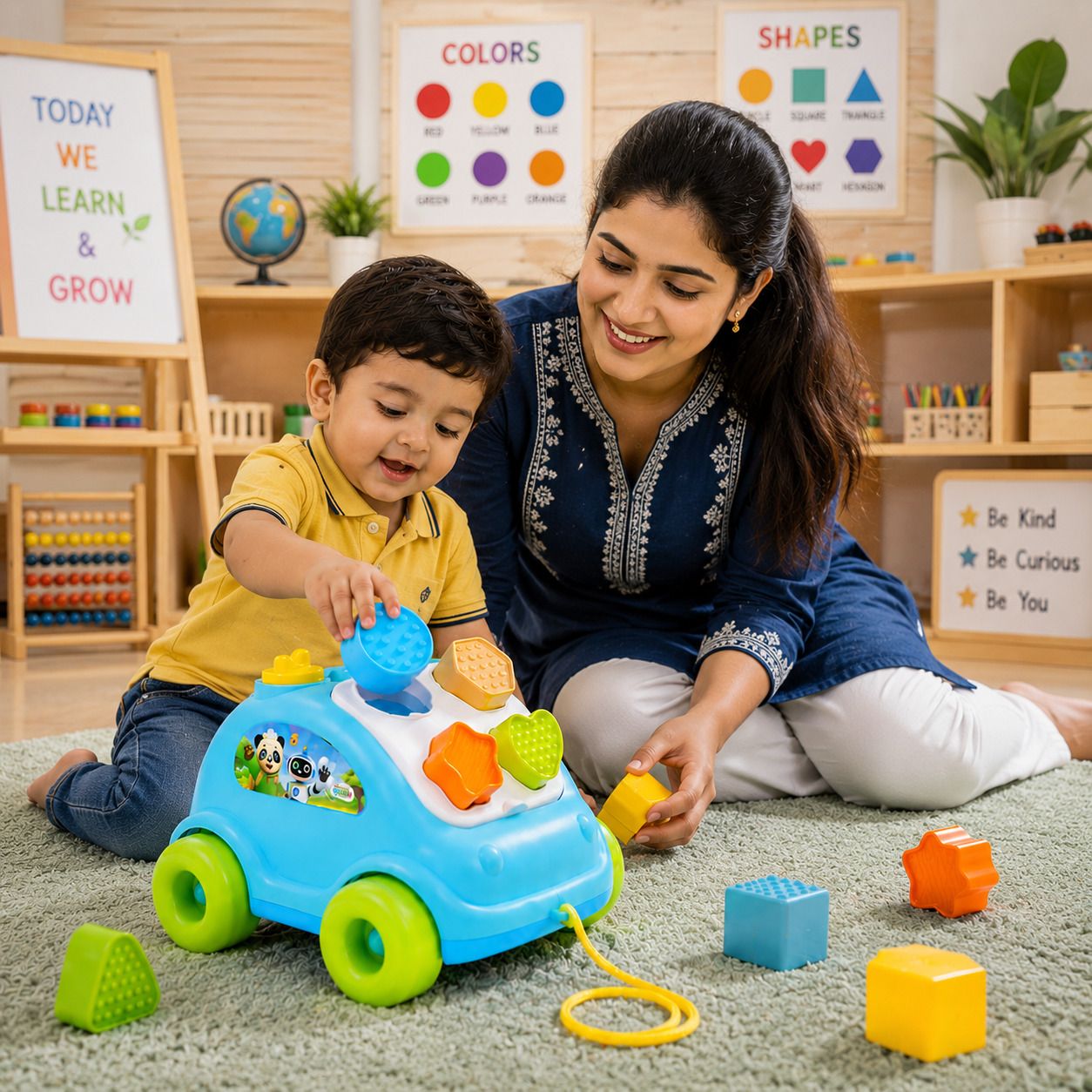 Smart Educational Pull Along Car Toy for Curious Little Kids-image-17