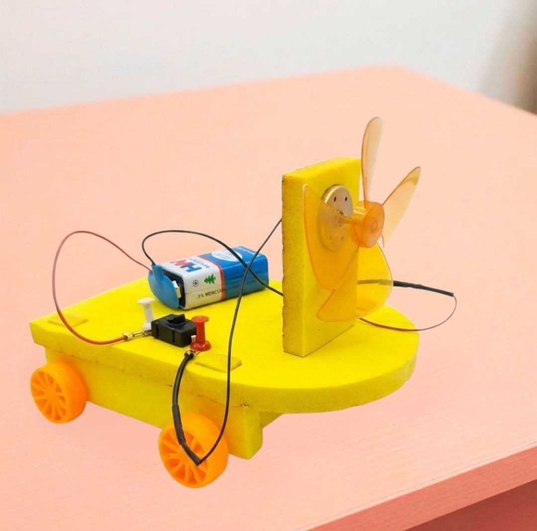 erhindia DIY Wind Power Toy Car School STEM Science Experiment Working Model Kit-picture-35