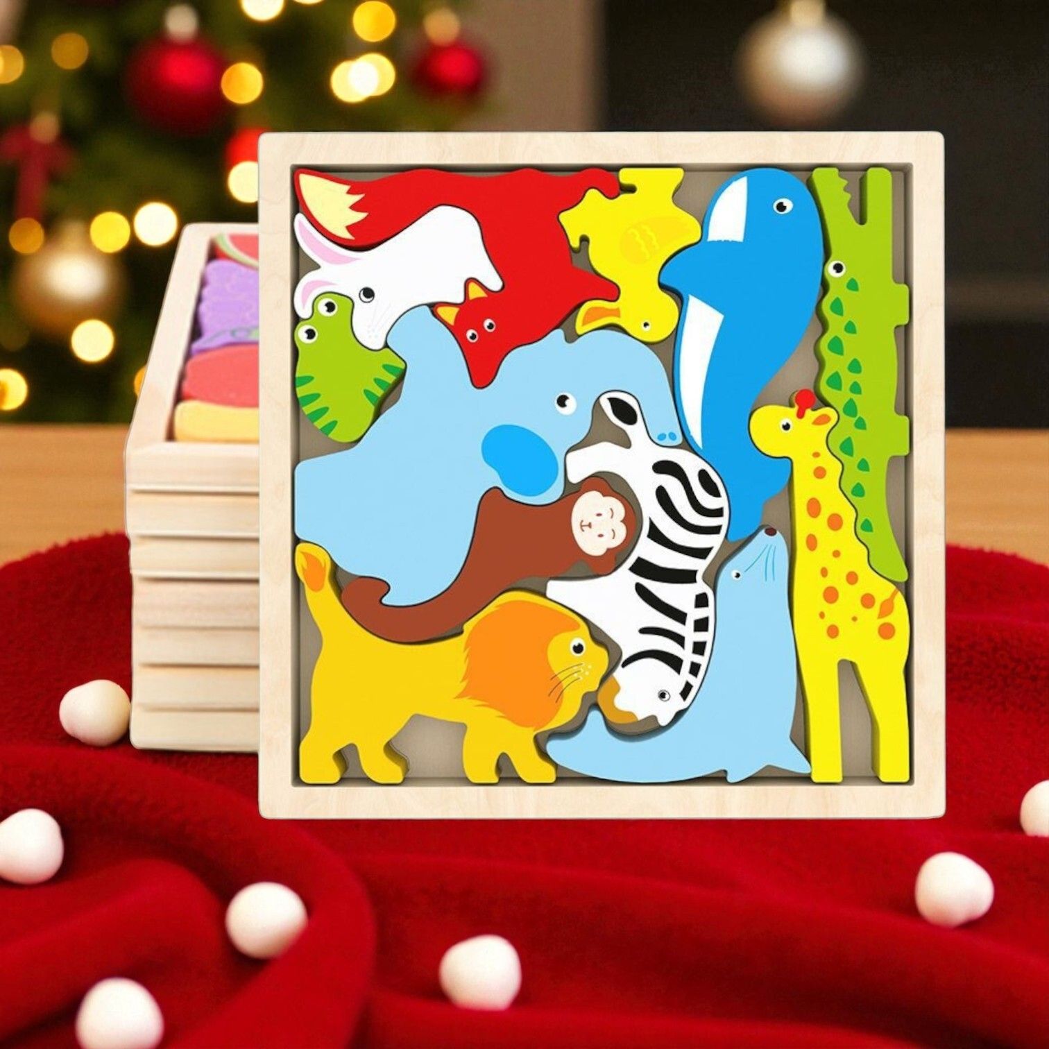 Multicolor Wooden Animal Puzzle – Fun & Educational Toy for Kids W134-image-18