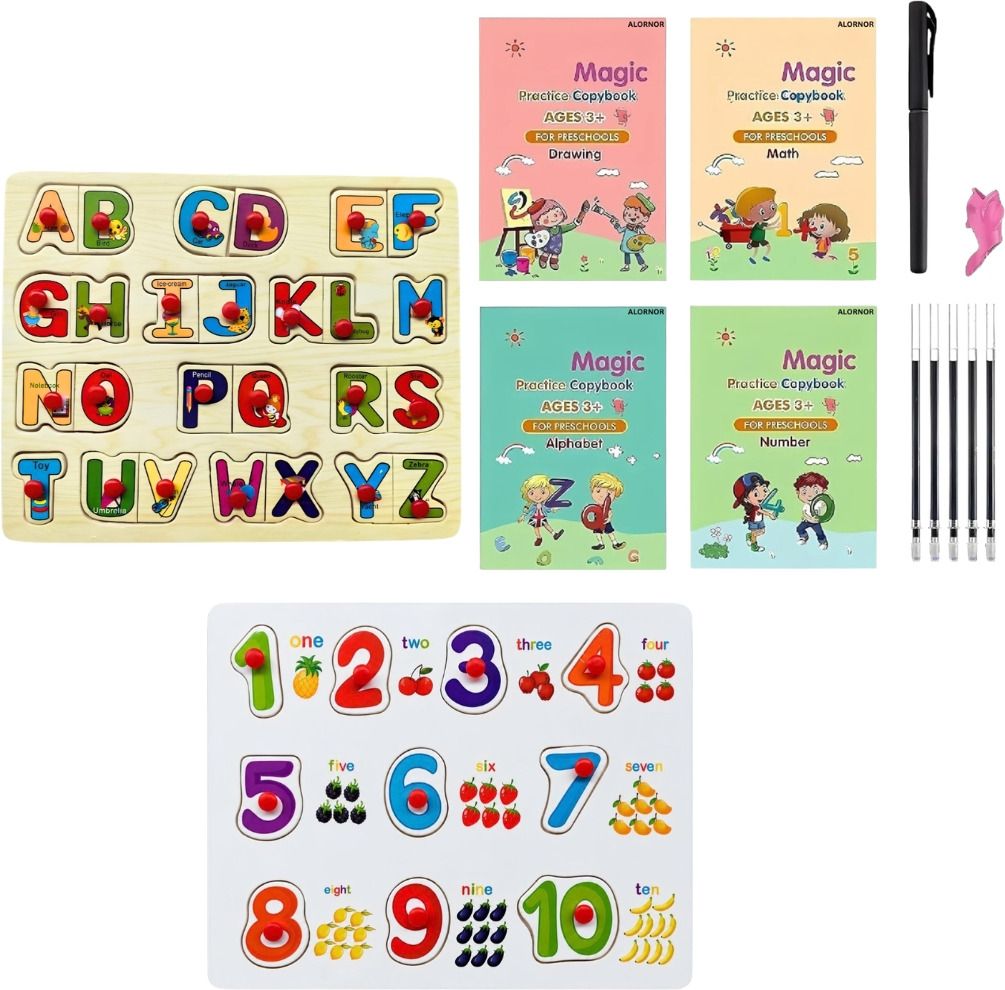 alornor Alphabet Board Number Board Magic books Set combo-809-picture-41