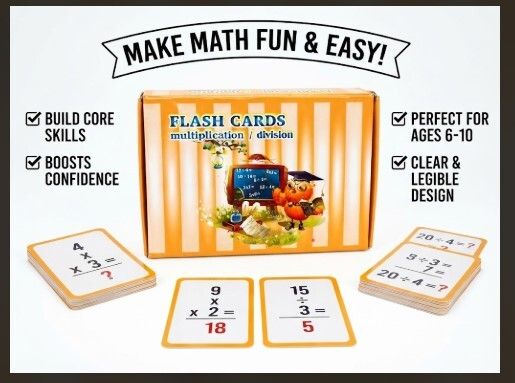 pmw Flash Cards Multiplication & Division, Math Learning for Kids, Educational Theme-picture-13