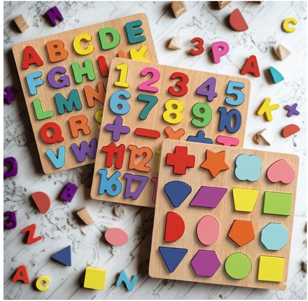 Educational Wooden Puzzle Board for Kids Alphabet Number Shape Activity M1S729-image-21