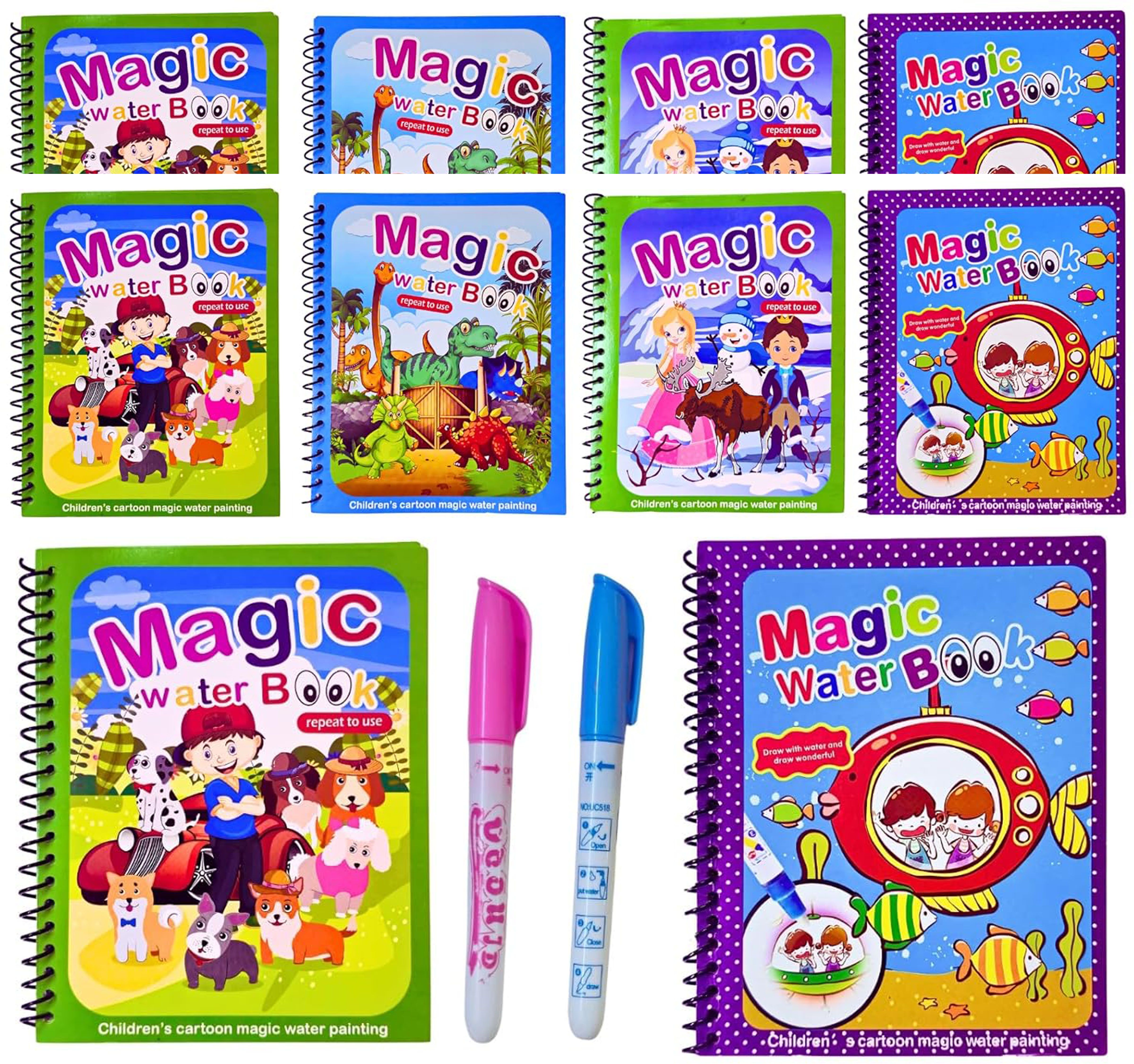 primefair 8 Pack Water Coloring Book for Toddlers - Books Party Favors for Kids Ages 2-5-picture-41