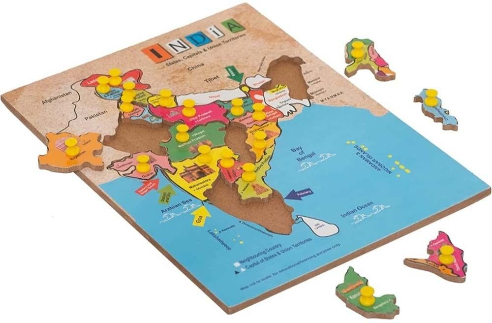 Ultimate Quality Wooden Board/ Indian Map /Board Game/Educational Game-image-30