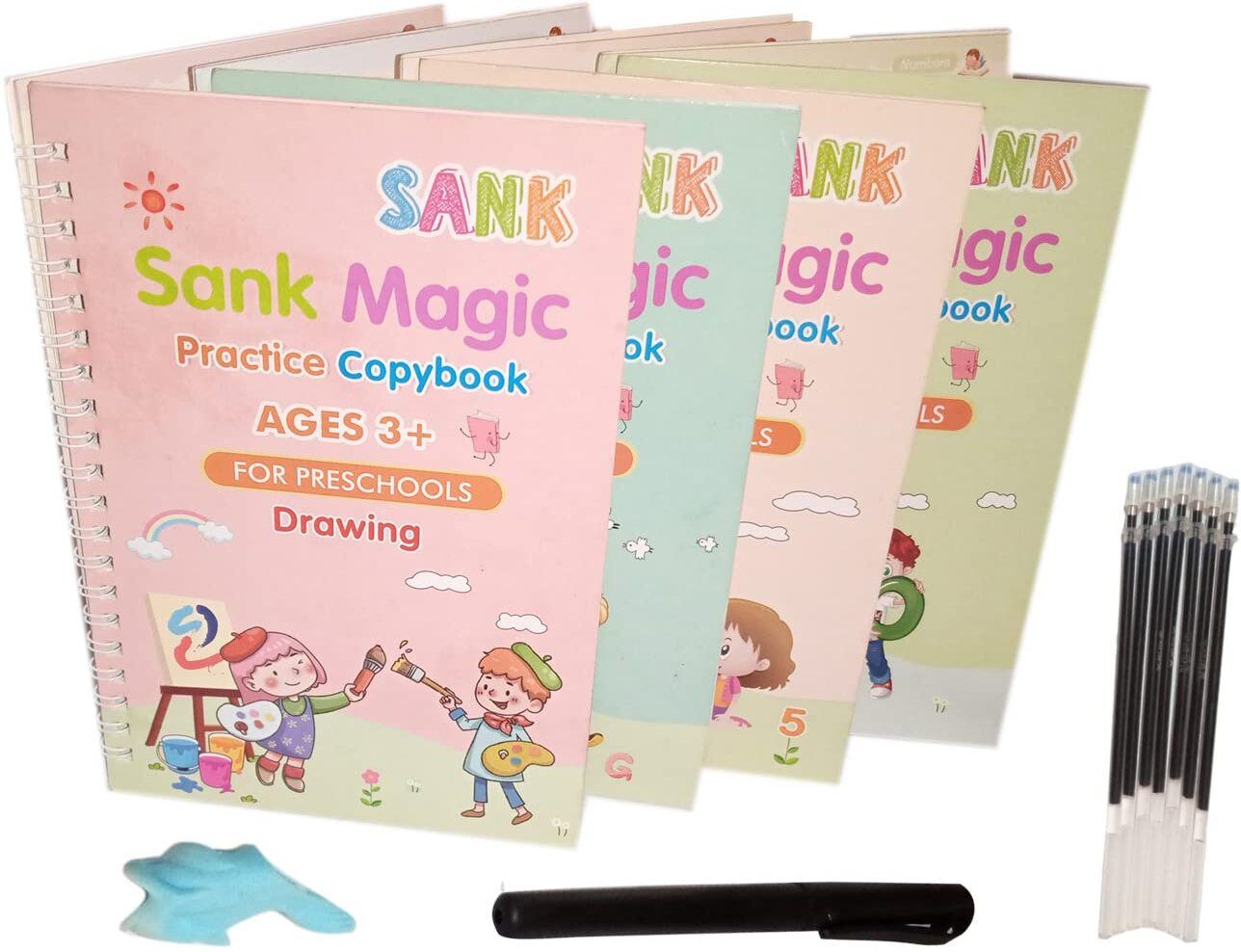 SANK MAGIC BOOK Practice Copybook, (4 BOOK + 1 pen + 10 REFILL)-image-39