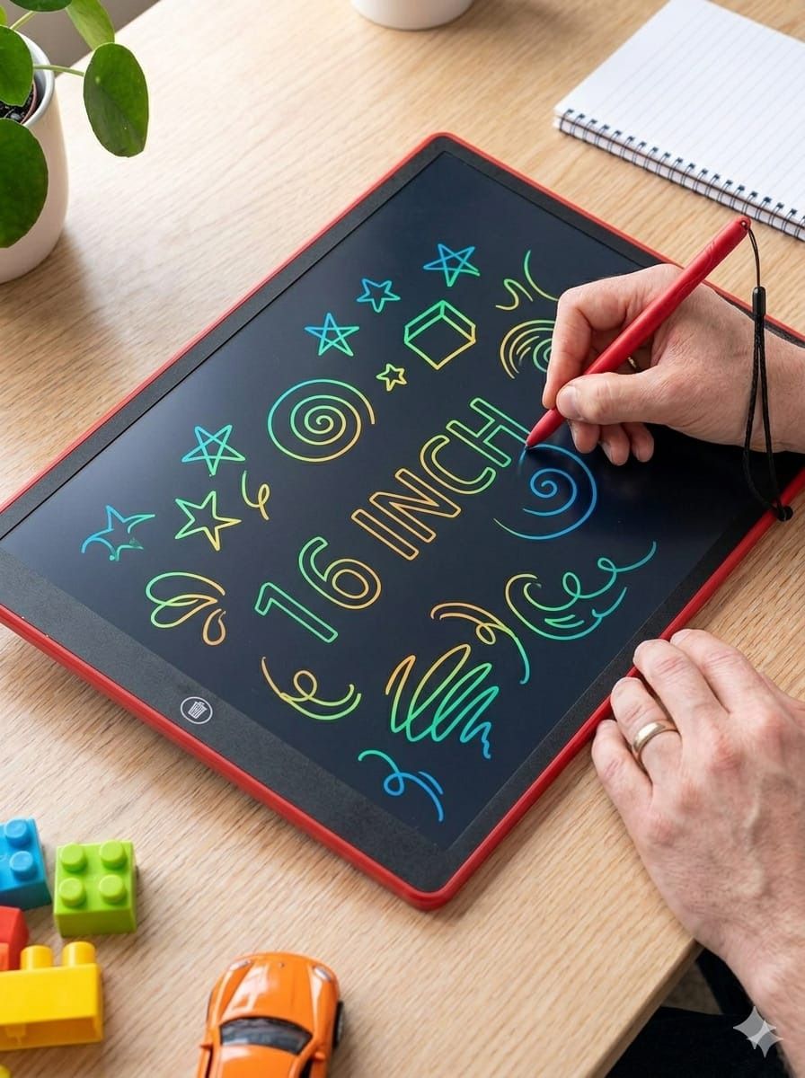 16 INCH LCD WRITING PAD (Multicolor) "RED" For Learning-image-34