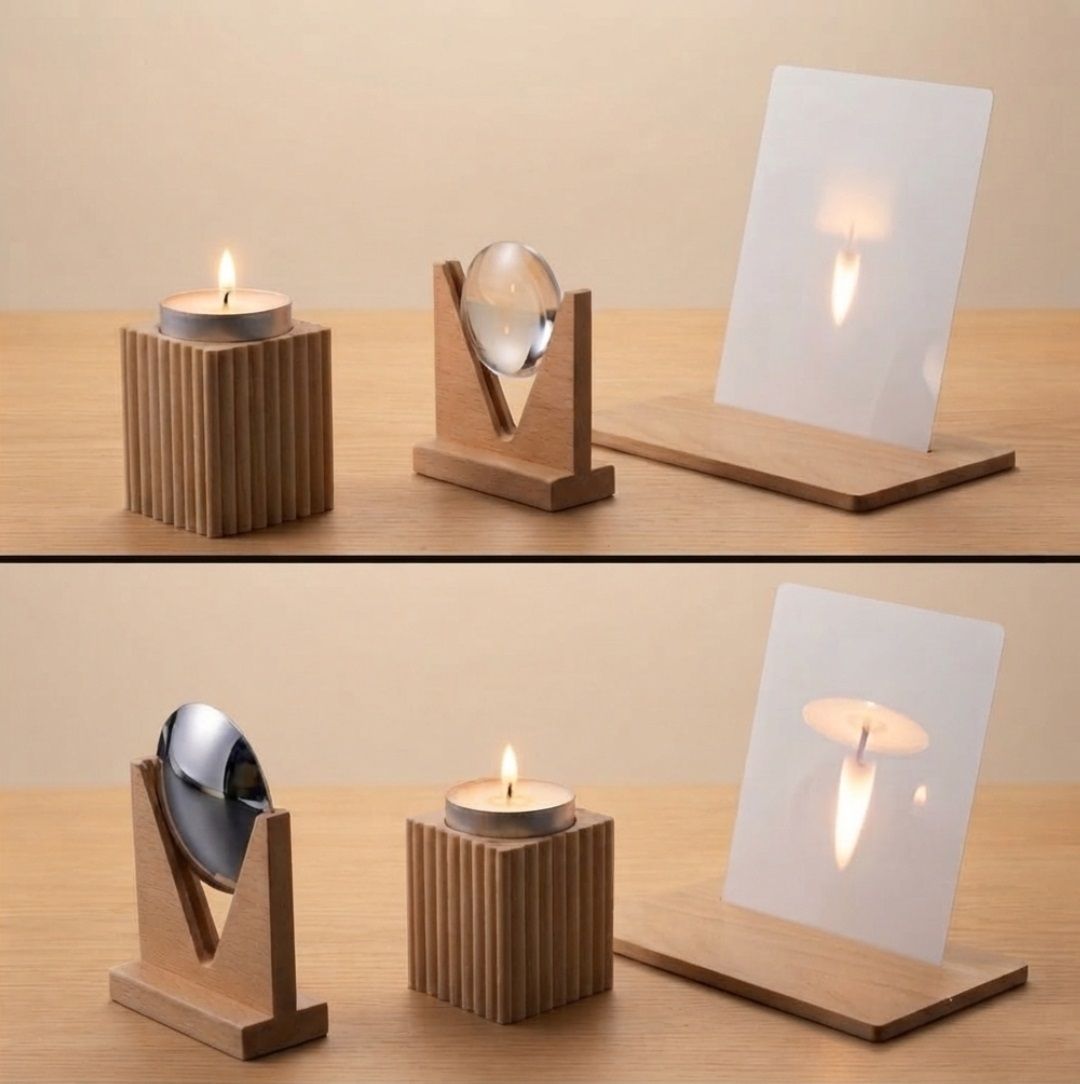 erhindia 2 Inch Convex Lens Concave Mirror Optics Candle Experiment Focal Length -30cm-picture-9