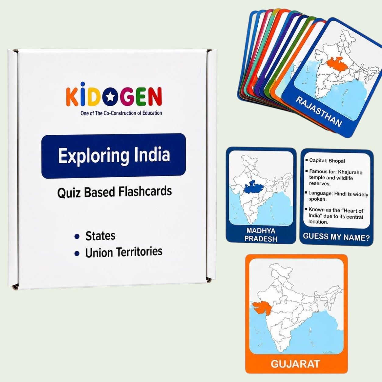 India Map Flash Cards for Kids | States, Capitals & GK Learning Cards-image-26