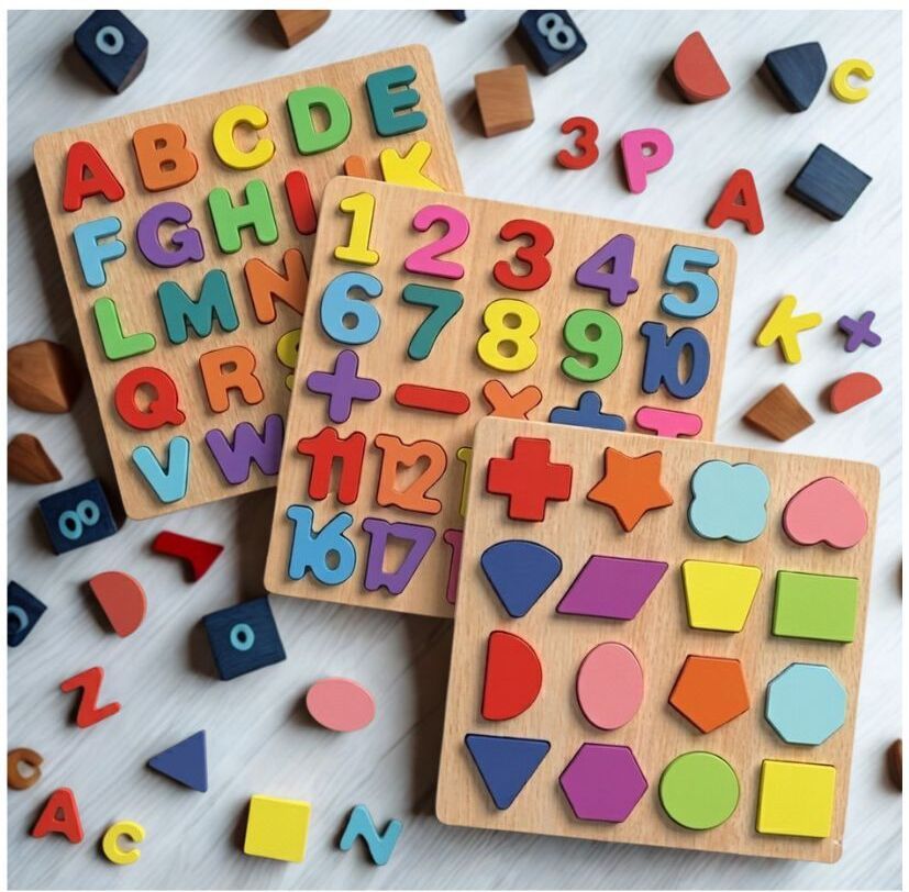 beauty bright 3in1 Wooden Alphabet Number Shape Learning Puzzel Board Set WD-210-picture-32